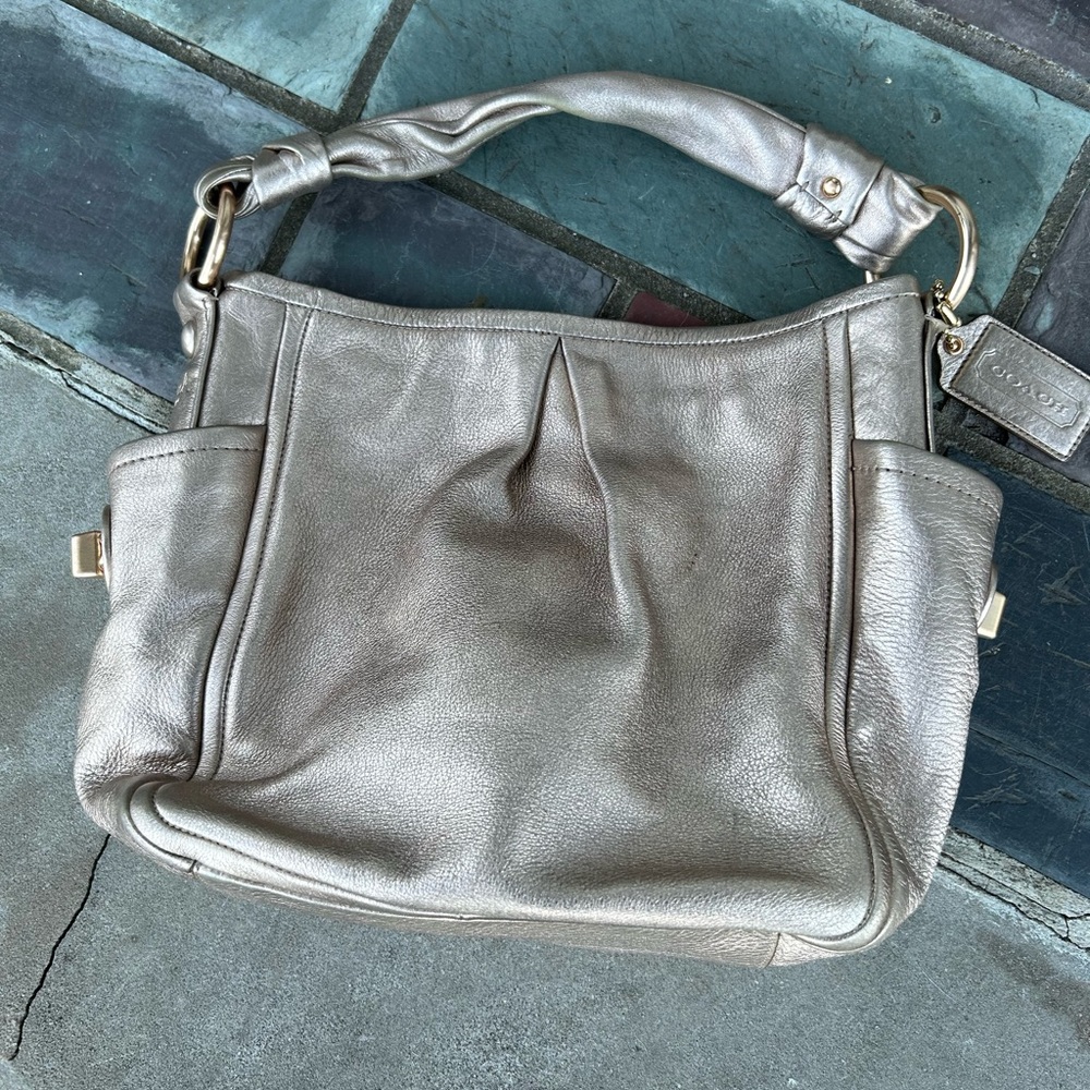 COACH Parker Leather Hobo in Rose Gold